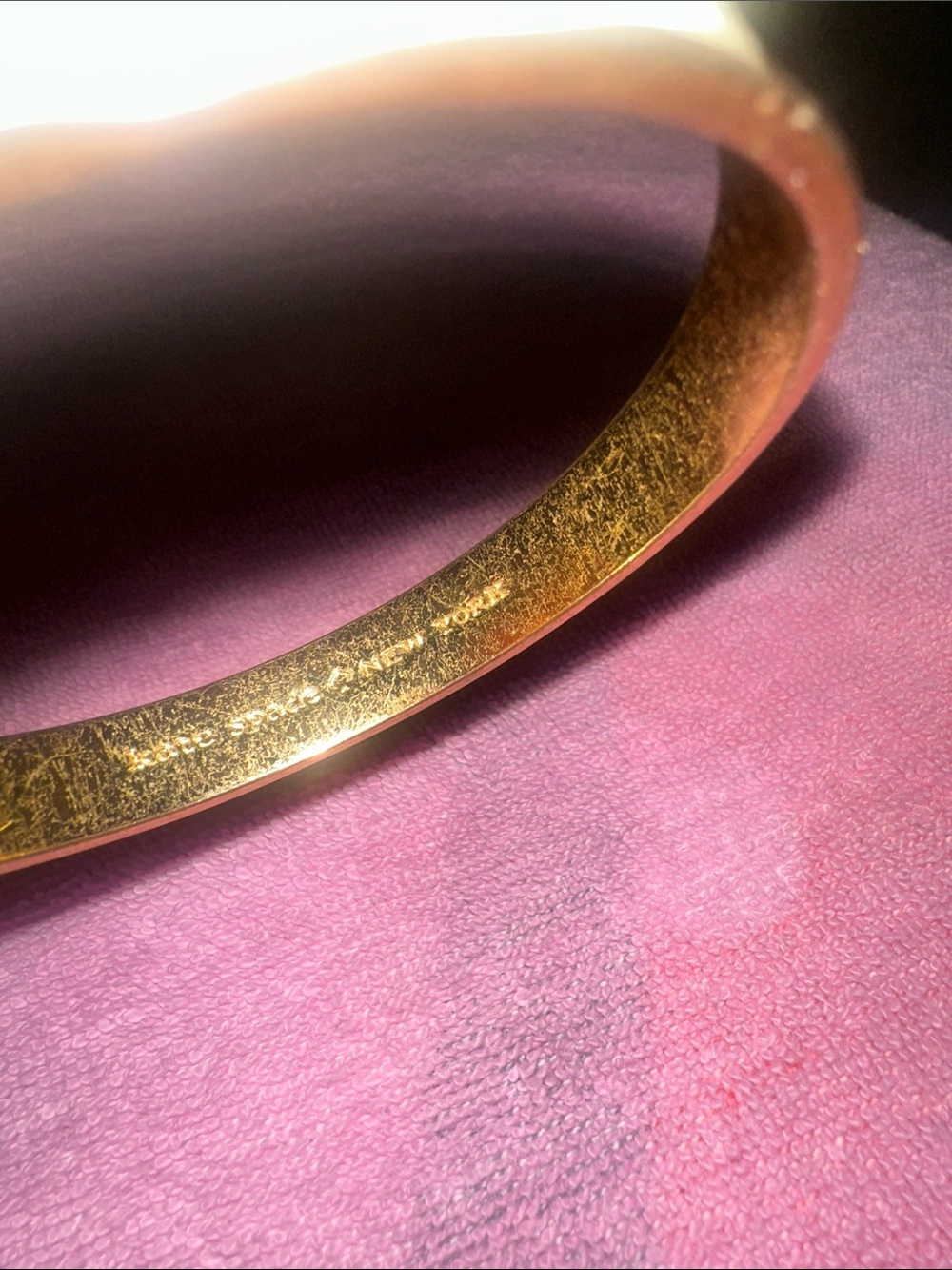 kate spade Cream Enamel and Gold Trim Bangle Bracelet - Picture 3 of 5